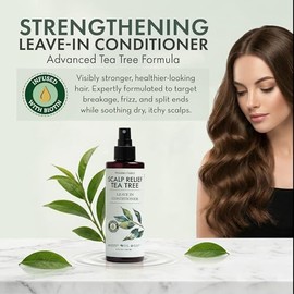 Spray acondicionador sin enjuague – Tratamiento del cuero cabelludo del árbol de té (paquete de 2) – Anti-caspa, alivio del cuero cabelludo seco y con