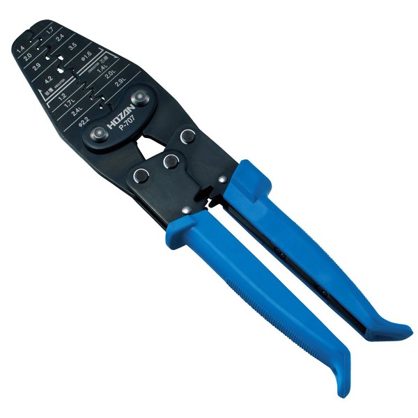 Hozan P-707 Crimping Tool (For Open Barrel Contacts) Crimping Pliers, 15 Types of Large and Small Dice, Compatible with a Wide Range of Terminals