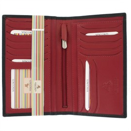 VISCONTI Colorado Soft Leather Gents Jacket Wallet RFID Blocking CD16 Black/Red