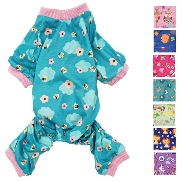 Dog Pajamas Soft Cotton Blend Jumpsuit Cute Pet Clothes for