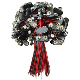 VWEICYY Conectores De Batería De 9 Voltios, Piezas Tipo T Conector De Hebilla De Batería De 9 Voltios Carcasa De Plástico con Hebilla Dura (Tipo T, Piezas) 100