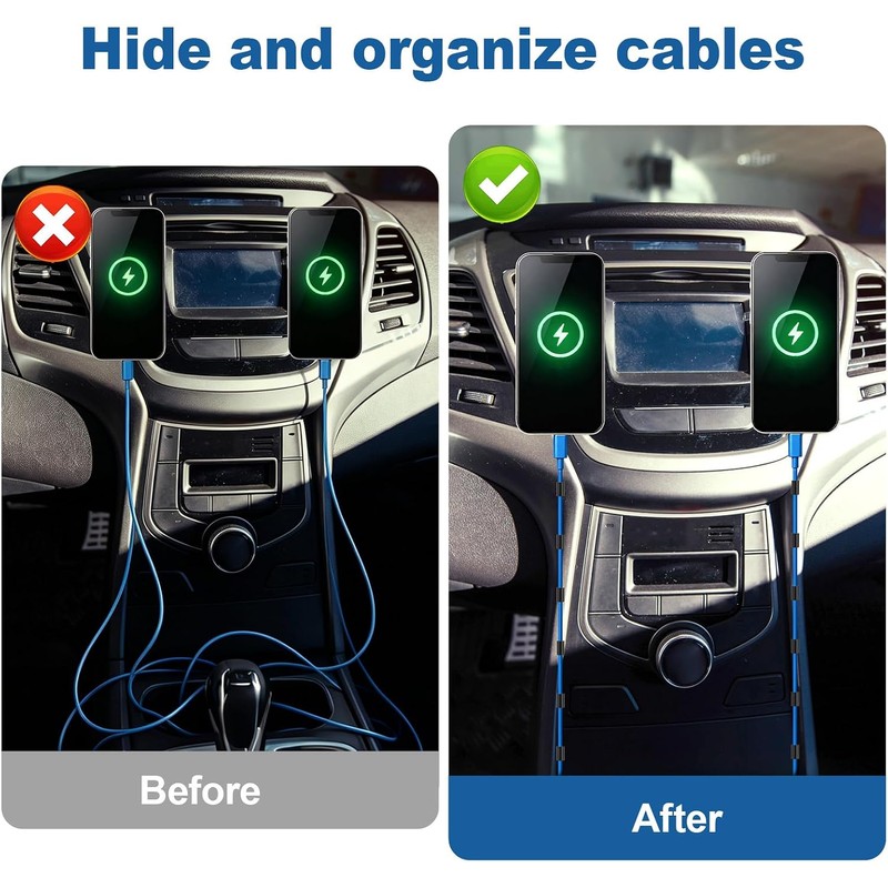 12Pzs Clips Cables Moldura Coche Organizador Cables Dashcam