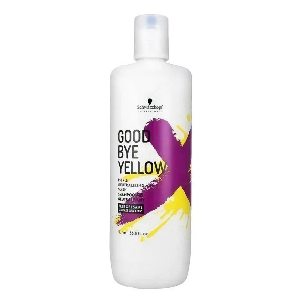 Schwarzkopf Professional Good Bye Yellow Shampoo Morado Neutralizante De Amarillos 1l