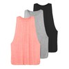 Ullnoy Workout Tank Tops for Women Running Muscle Tanks Sleeveless Loose Fit Gym Yoga Sport Shirts-3 Pack Black/Light Gray/Pink L