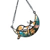 Stained Glass Window Hanging Cat, Cat Suncatchers for Windows Hanging,