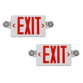 GZRUIYANG Exit Sign with Emergency Lights Red, LED Emergency Exit Light with Battery Backup, UL 924 Certified, AC 120/277V, Commercial Emergency Lights Combo for Business - 2 Pack