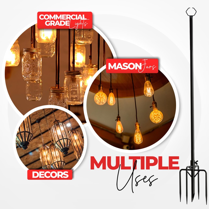 Utopia Home String Light Poles Circle, 9FT Light Poles for