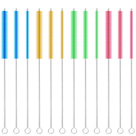 RAFIYU RAFIYU 12PCS Straw Cleaning Brush, 25 cm Long Straw Cleaner Brush Reusable, Thin Bottle Colourful Tube Baby Bottle Cleaner Brush