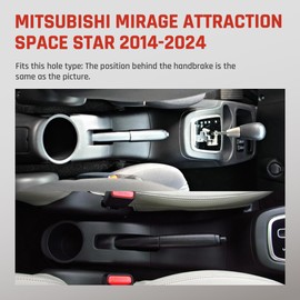 for Mitsubishi Mirage Attrage 2014-2024 Armrest Box with 7 USB Ports Center Storage Box Double-Layer Hand Centre Consoles with Cup Holder (No USB Port, Red Thread)