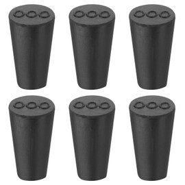 sourcing map Rubber Tapered Plug 8mm to 13mm Solid Test Tubes Bungs Stopper Black for Lab 6 Pieces