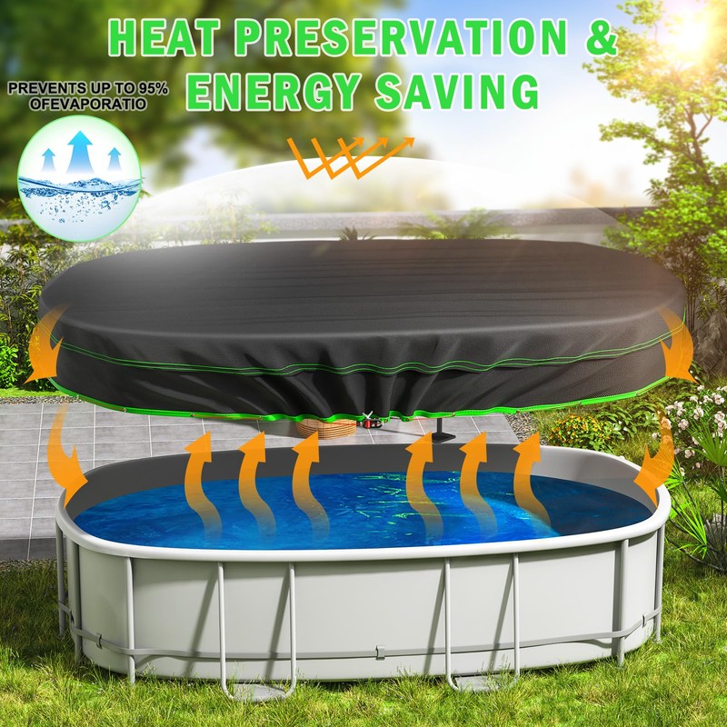 9x18 Ft Oval Pool Cover - Heavy Duty Solar Rectangular