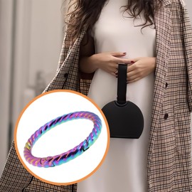 Briny River 4PCS Rainbow O Ring Hook Spring Opening Snap Clip 1 1/2 Inch Inner Diameter 38mm Outer Diameter 48mm Zinc Alloy Keychain