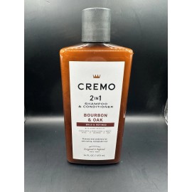 Cremo 2-in-1 Shampoo & Conditioner, Bourbon & Oak, 16 fl oz