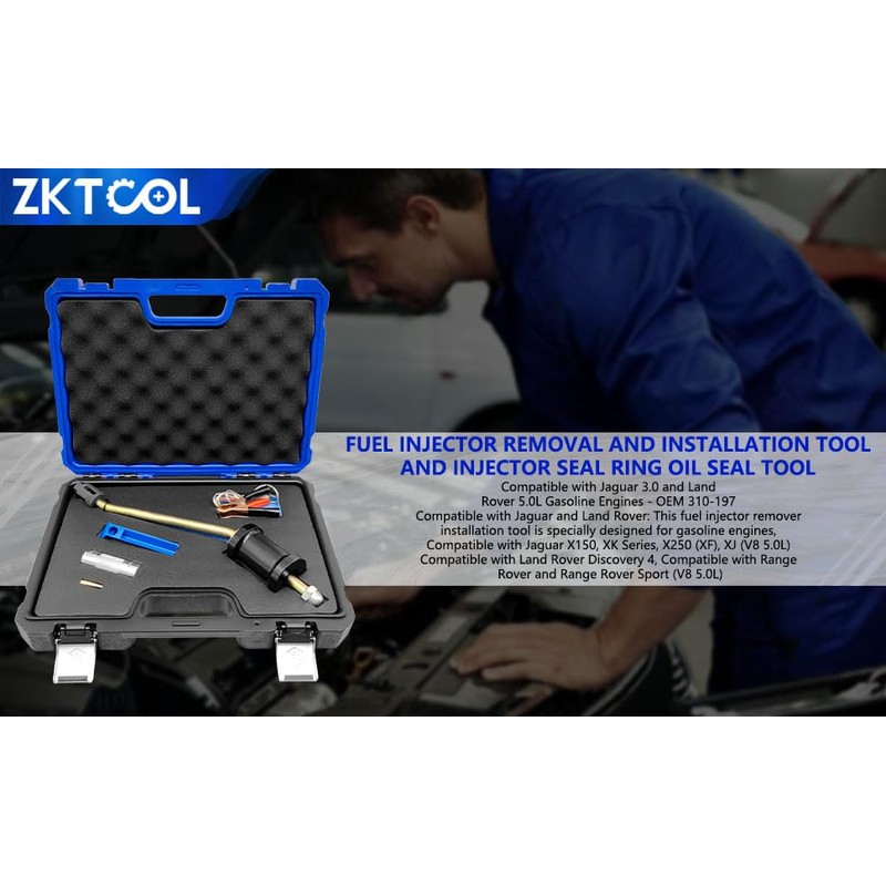 ZKTOOL 310-197 Fuel Injector Removal and Installation Tool,Injector Seal Install