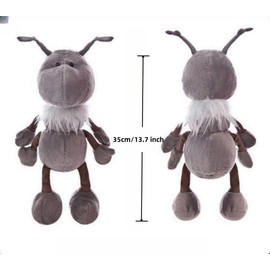 Xshelley 35 cm Ant Plush with Scarf Stuffed Animal Soft Plush Toy,Ants Plush Doll,for Birthday Party Gifts Home Decorations (grey)
