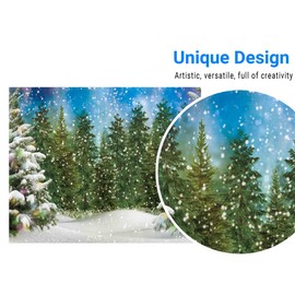 Funnytree 10x8FT Winter Forest Landscape Photography Backdrop Snowy Christmas Pine Tree Background Natural Scene Xmas Party Wall Decoration Supplies Photo Booth