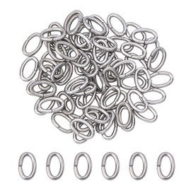 ARRICRAFT 10g 8x5mm Stainless Steel Open Oval Jump Rings Jewelry DIY Findings for Bracelet Necklace Making, About 66pcs/10g