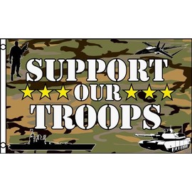Support Our Troops Camouflage Flag 3x5 Feet, Camo, Patriotic Military USA Army