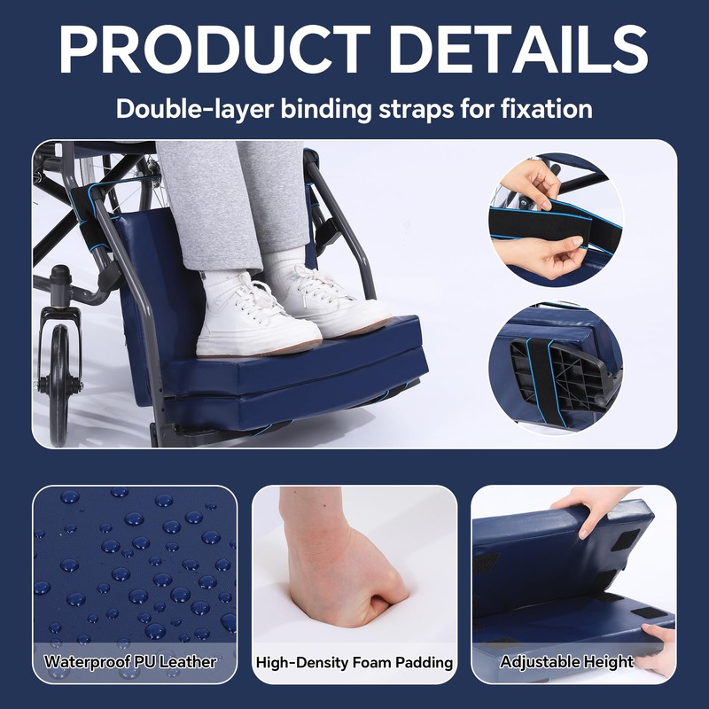 BALAPET Adjustable Height Wheelchair Footrest, High Density Foam Wheelchair Leg