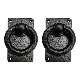 Akatva"Negro" Set - 2 Pieces Black Cast Iron Door Knocker for Front Door - Handmade Black Powder Coated Cast Iron Door Knocker - Exterior Home Door Knocker for Doors - Black Powder Coated