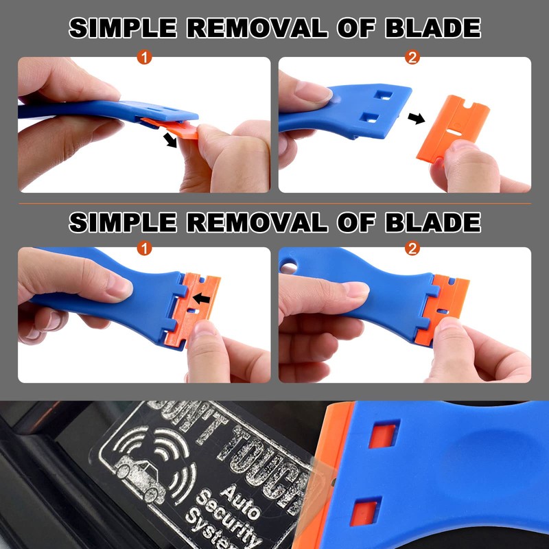 Tanstic 36Pcs Non-Marring Plastic Chisel Scraper, Plastic Razor Blade Scraper