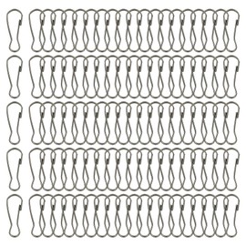 PATIKIL Lanyard Hooks, 240 Pcs 20mm Stainless Steel 304 Spring Snap Hook Metal Clips Clasp for Key Chain Key Rings ID Card Shower Curtain, Black