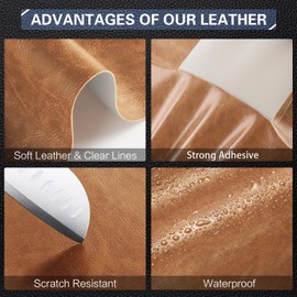Leather Repair Kit for Furniture 16"x 31.5" Leather Tape Repair Patch Self Adhesive Sofa Vinyl Repair Patch Kit for Car Seat,Couch,Boat Seat,Chair - Classic Brown