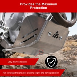 TUSK Aluminum Skid Plate Black for Kawasaki KLX230R S 2021-2024
