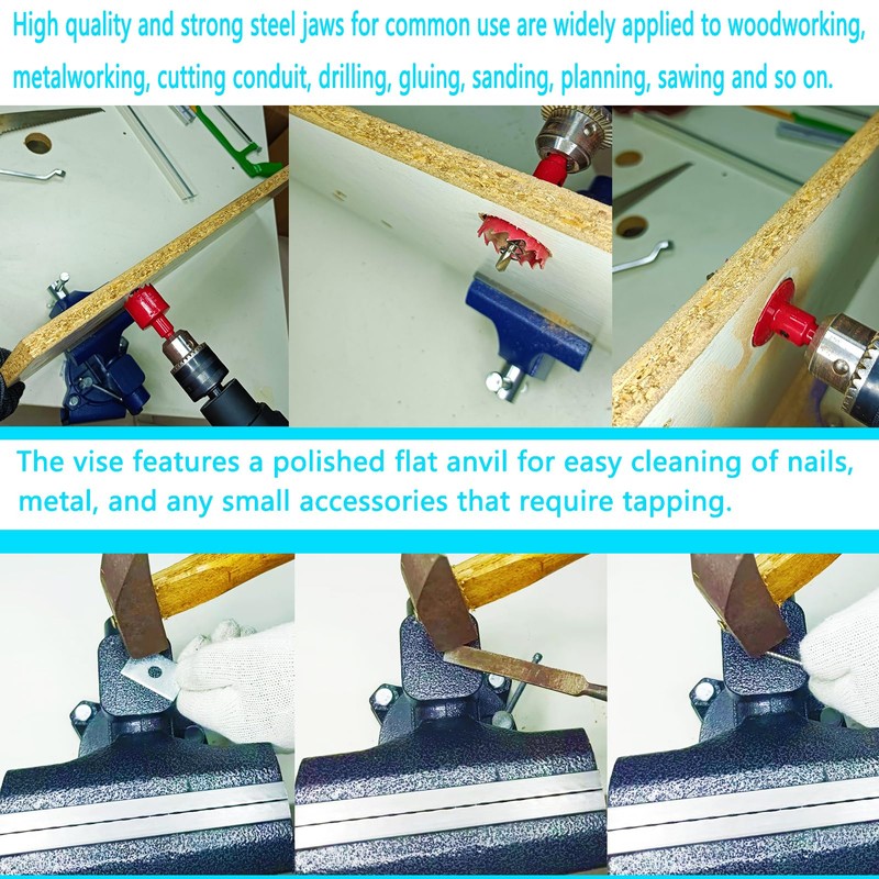 MYTEC 2-In-1 Bench Vise Heavy Duty for Workbench, 6.0" blue,