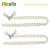 Hicello Silver Elk Curtain Tiebacks, Pair of Pearl Stretch Tie
