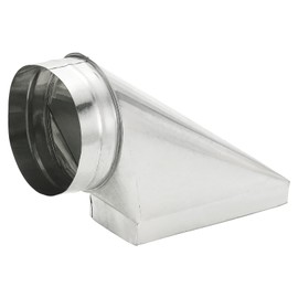 PATIKIL 10" x 4" x 6" 90 Degree Register Boot, Galvanized Steel Transition Rectangular to 6" Round Duct Transition Fitting for Connecting Floor Register Grille HVAC Duct Fittings