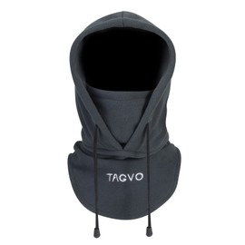 TAGVO Winter Thermal Fleece Balaclavas, Soft & Warm Adjustable Hood Hat Skiing Face Cover Face Mask Neck Warmer Snood Neck Gaiter for Running Skiing Cycling Motorbikes Hiking- Men & Women Grey