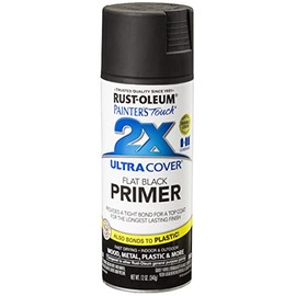 Rust-Oleum 249846 Painter's Touch 2X Ultra Cover Spray Primer 12 Oz, Flat Black