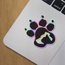 Holographic Decal Stickers of Dog and Cat Paw Premium Waterproof Vinyl Decal Stickers for Laptop Phone Accessory Helmet Car Window Mug Tuber Cup Door Wall Decoration ANDVER310561bHO