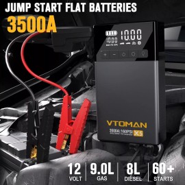 VTOMAN X1 X5 X7 Car Jump Starter Air Compressor Power Battery Charger Booster  - 3500A-VX5-GREY