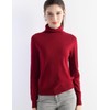 Ciovkis Women's Merino Wool Blend Sweater Fall Winter Turtleneck Long