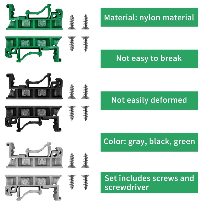 24 Pieces (12 Sets) DIN Rail Adapter Set, Terminal Blocks,