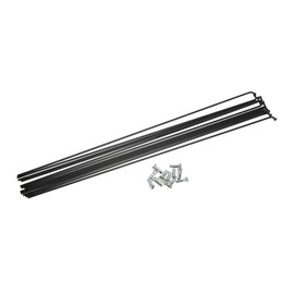 ACROPIX 12 Pcs 14G J Bend 284mm x 2mm Bike Bicycle Spokes with Nipples Steel Black Car Parts