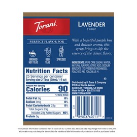 Torani Syrup, Lavender, 25.4 Ounces (Pack of 1)