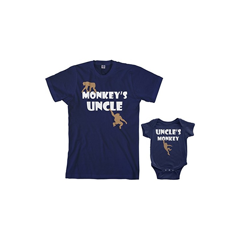 Threadrock Monkey's Uncle Infant Bodysuit & Men's T-Shirt Matching Set