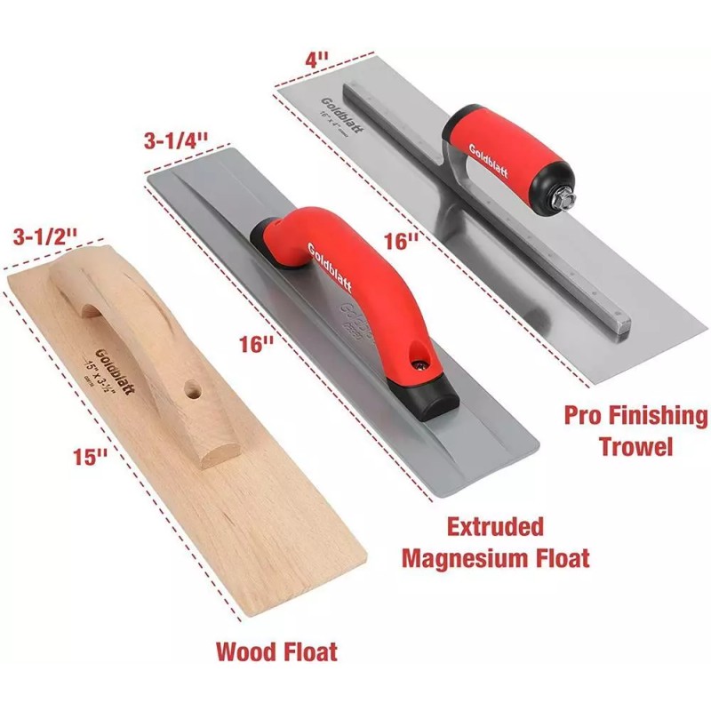 Goldblatt 8 Pieces Masonry Set Finishing Trowel 2 Pieces Razor