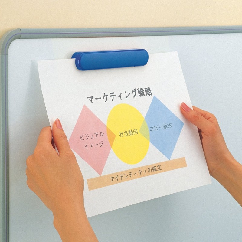 オート マグネット メモ クリップ メモクリップ掲示板 MCK-700Mブルー
