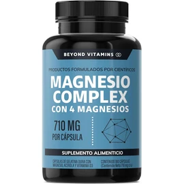 Beyond Vitamins | Magnesio Complex | CON 4 MAGNESIOS: Citrato, Glicinato, Gluconato y Óxido de Magnesio| 710 mg Puro por Cápsula | Suplemento Alimenticio Sin Rellenos-180 cápsulas