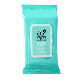 Wags & Wiggles Hypoallergenic Dog Wipes for Sensitive Skin, Fragrance Free Waterless Cleansing Towelettes for Paws Face Body & Rear, No SLS DEA Parabens, 100 Count
