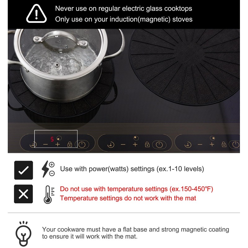 Lazy K Induction Cooktop Mat - Silicone Fiberglass Scratch Protector