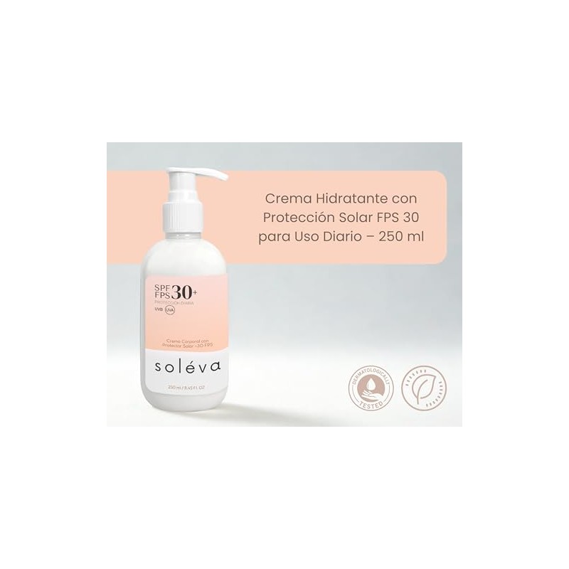 Solva 250ml. Crema Corporal con Proteccin Solar FPS 30 para