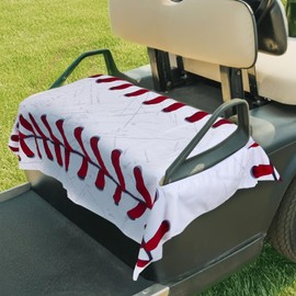 Golf Cart Seat Covers for Summer or Winter, Universal Durable Breathable Anti-hot Golf Cart Seat Towel Blanket for All EZGO, Yamaha, Club Car and More 2 Person Seats Golf Carts (Sports Ball)