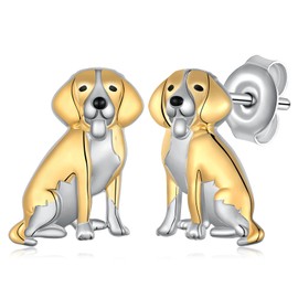 Beagle Earrings 925 Sterling Silver Cute Beagle Stud Earrings Dog Jewelry Gifts for Women Dog Lover