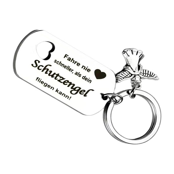 MAXQUU 1 Piece Mini Stainless Steel Guardian Angel Keychain with