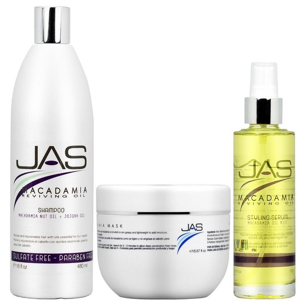 Jas Macadamia Shampoo + Mask 16oz + Serum 6oz w/Free